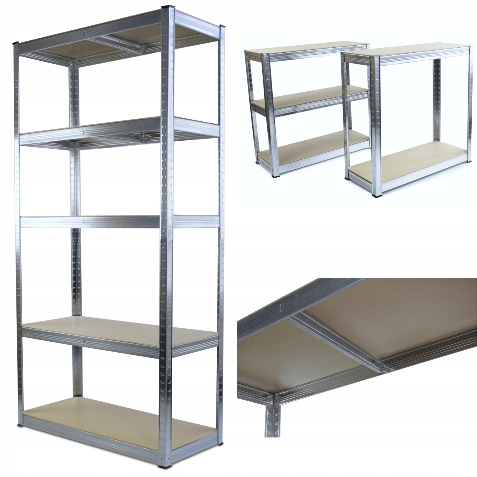 

Regał Magazynowy 5 Półek Metalowy 180x90x40 875kg