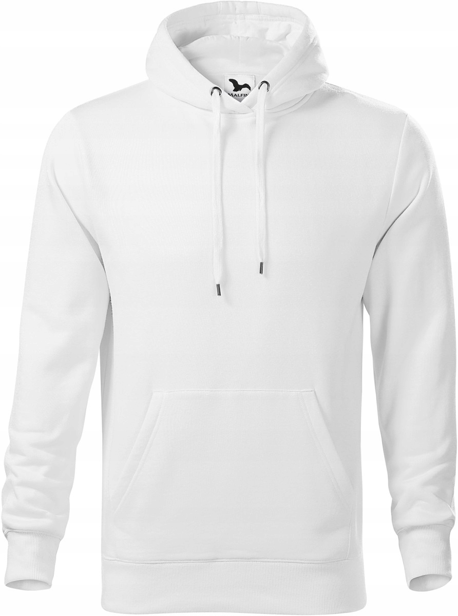 Pánská sportovní mikina Malfini Cape413 s kapucí Bavlna Terry bílá L