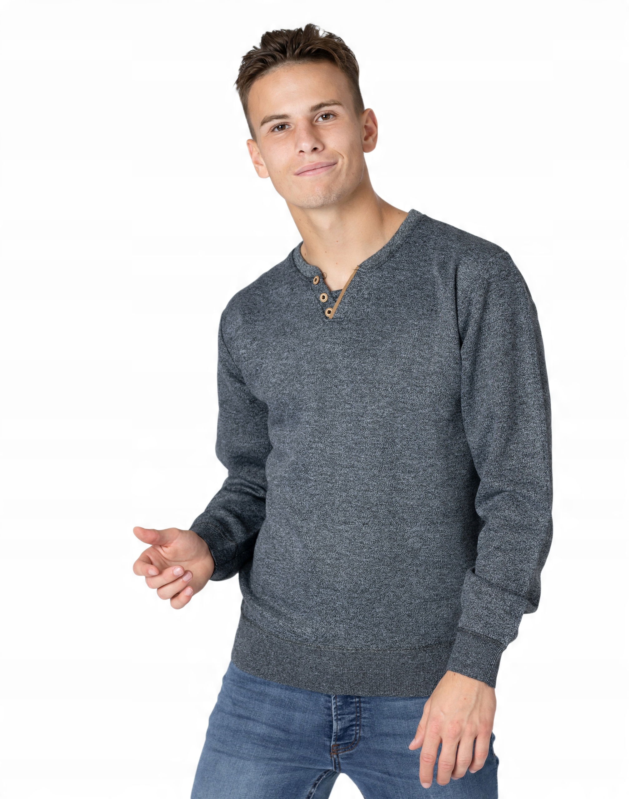 

Sweter Męski Bluza Swetrowa Swetry 87-1 L antracyt