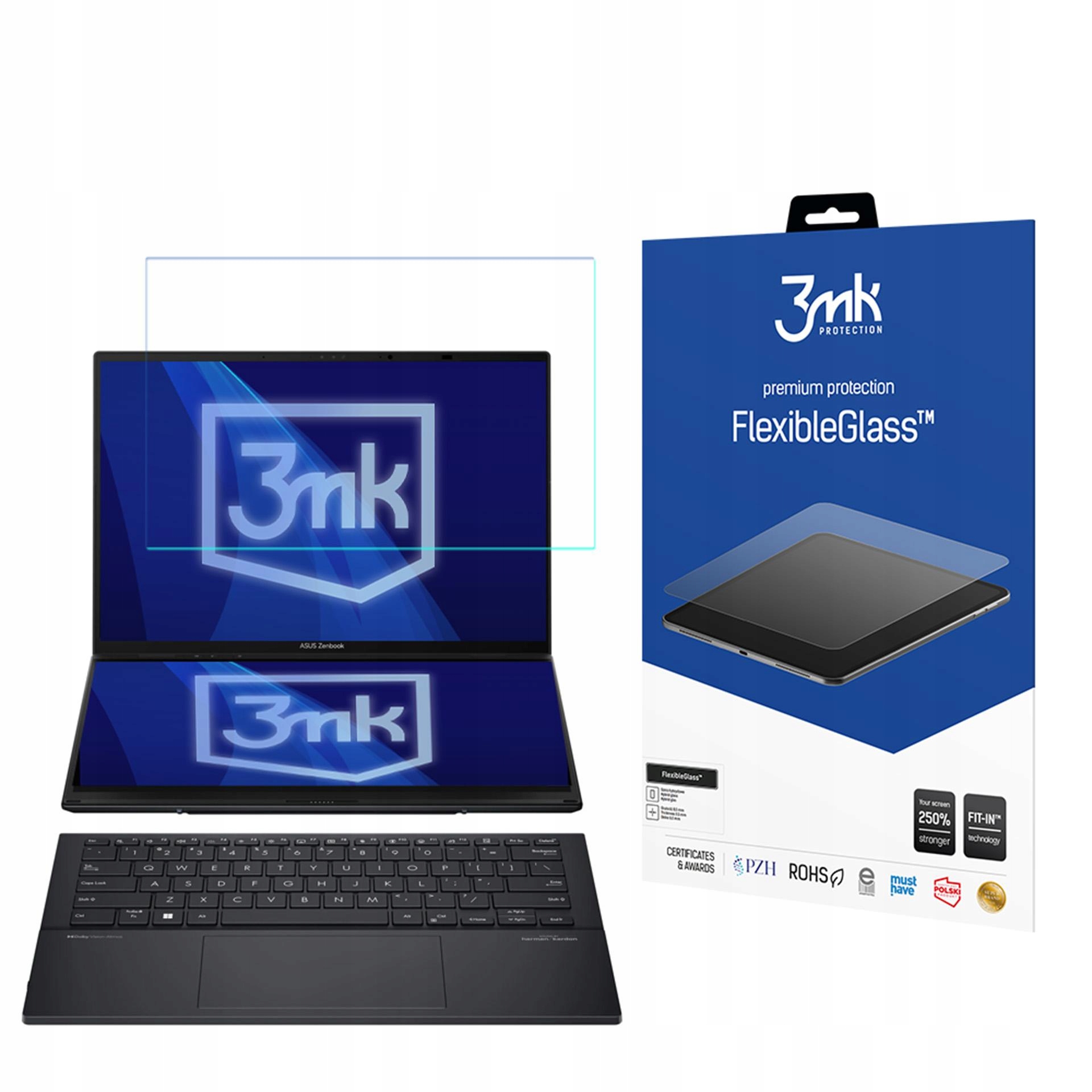 Szkło hybrydowe do Asus ZenBook Duo UX8406CA-PZ068X (dolny LCD) 3mk Flex
