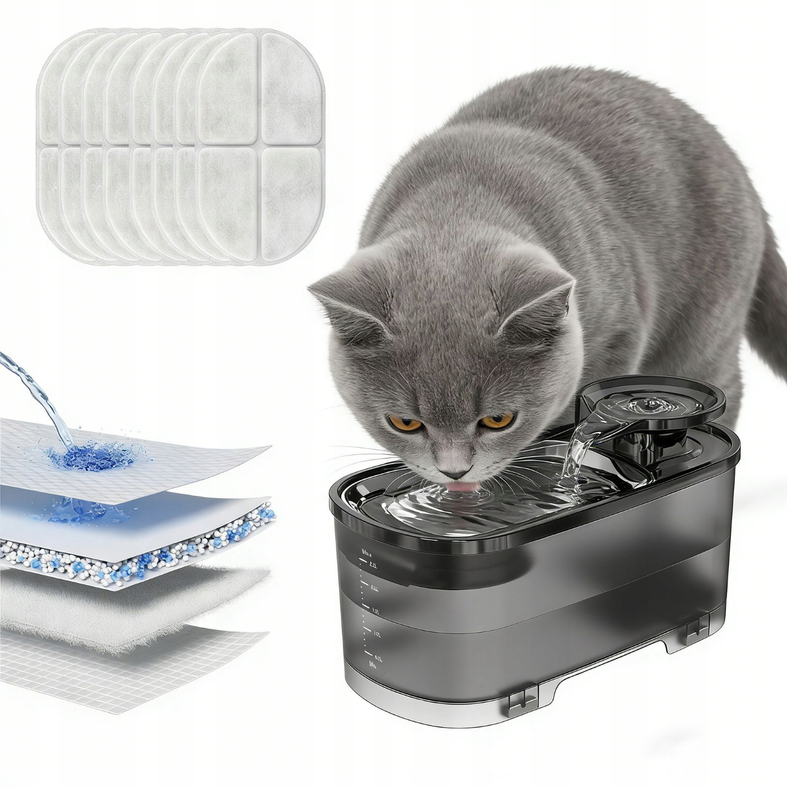 Uhlíkový Filtr Pro Misku Na Pití Pro Kočky A Psy 8KS