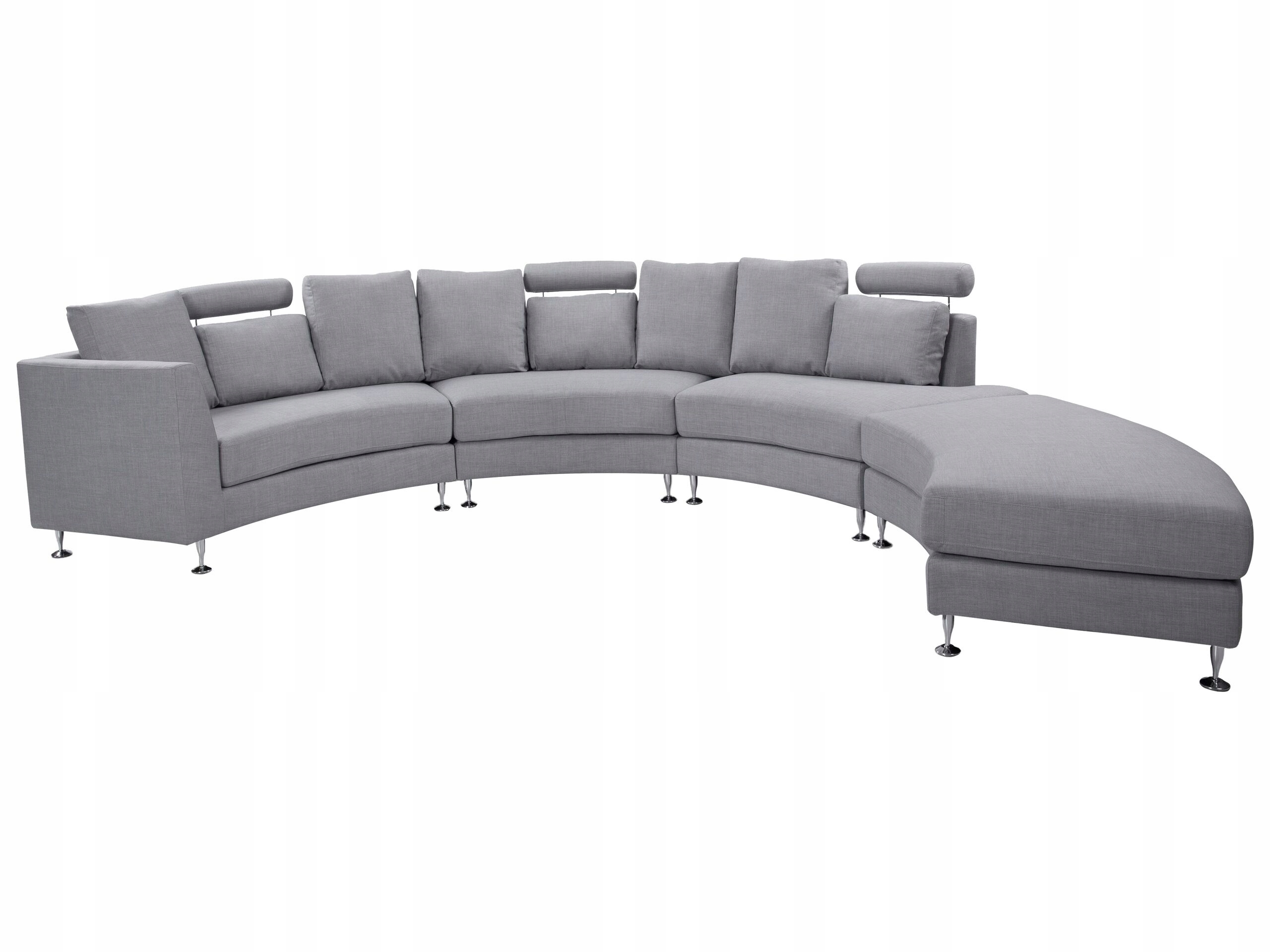 Sofa półokrągła modułowa w kolorze jasnoszarym