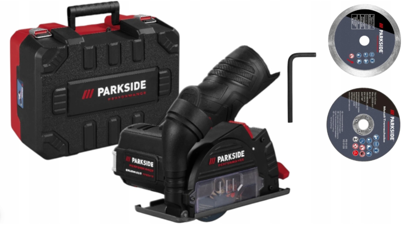 Akumulatorowa szlifierka kątowa Parkside Performance Ppwsa 12 A1 z walizką