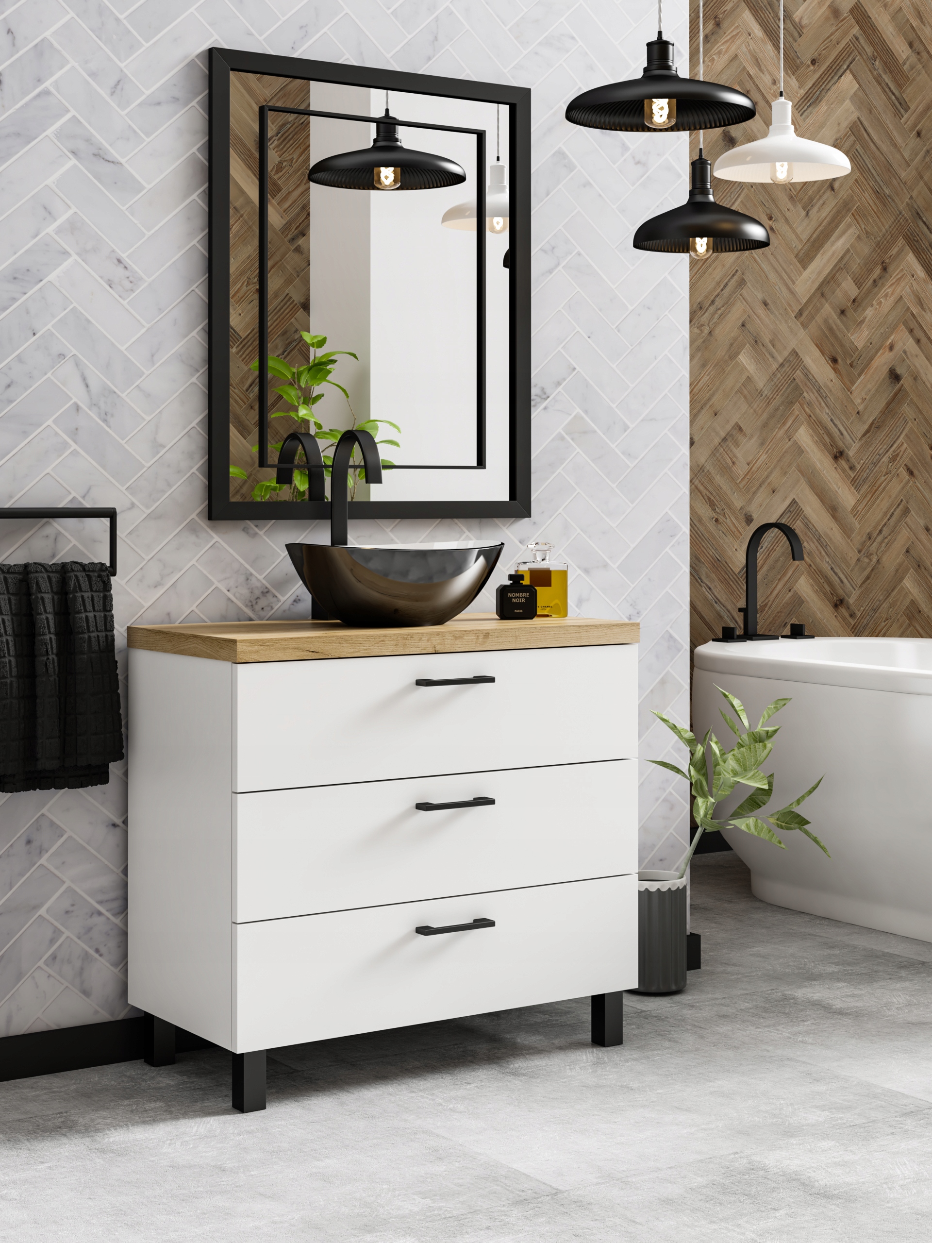 Szafka łazienkowa z szufladami ROMA 80 STOJĄCA producent KOLORY Szerokość mebla 80 cm