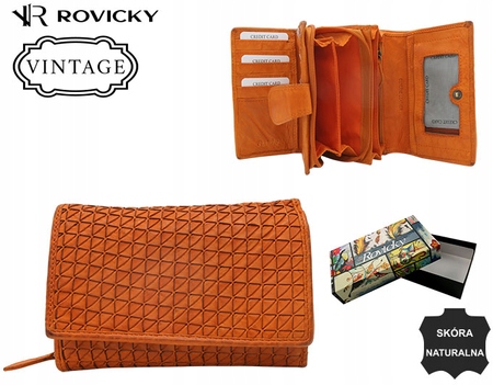 Rovicky dámská peněženka z pravé kůže oranžová