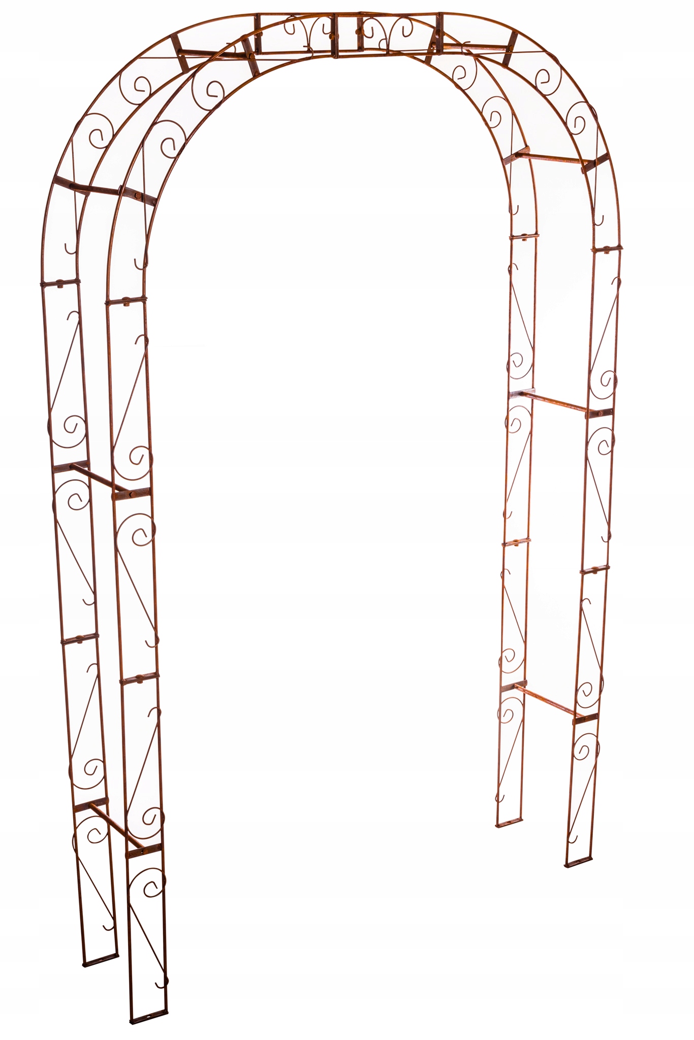 Pergola zahradní oblouk růžový pro popínavé rostliny zahradní dekorace 235 cm rezavá