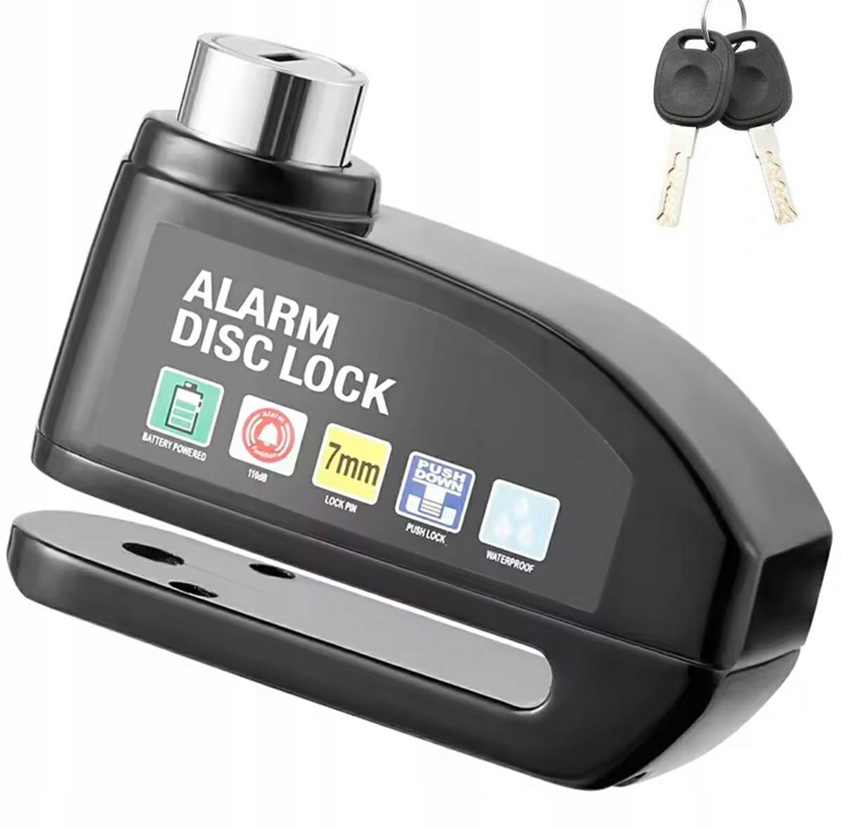 Blokada Tarczy Hamulcowej Z Alarmem Motocykl Motorower Skuter Rower Alarm