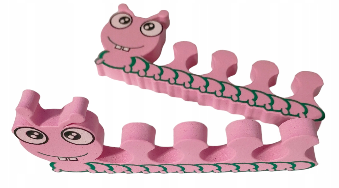 Separator DO PAZNOKCI na palce stóp gąsiennica stonoga do pedicure róż