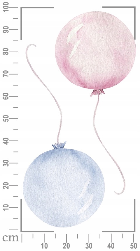 NAKLEJKA NA ŚCIANĘ NAKLEJKI PASTELOWE BALONY Długość 50 cm