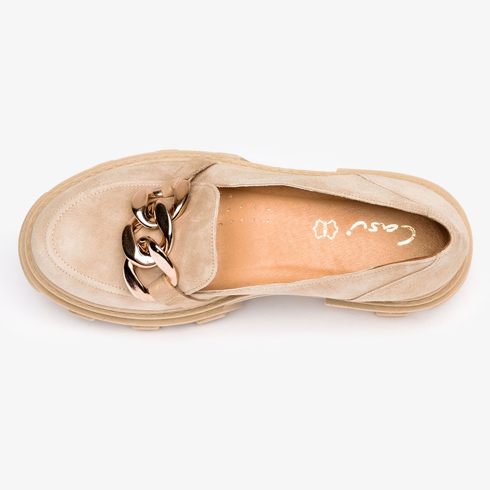 MOKASYNY PÓŁBUTY NA PLATFORMIE SKÓRA ŁAŃCUCH r 41 Wysokość obcasa/platformy 5.5 cm