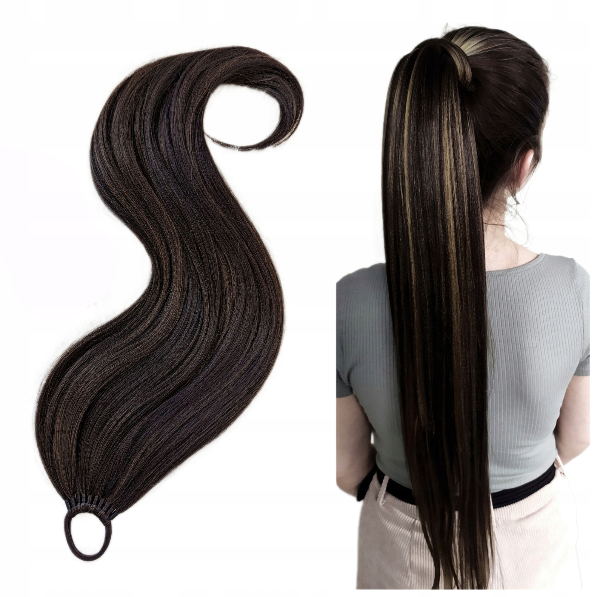 Připínací poník na gumičce, Příčesek, hnědý, Okouzlující Brunetka, 60 cm