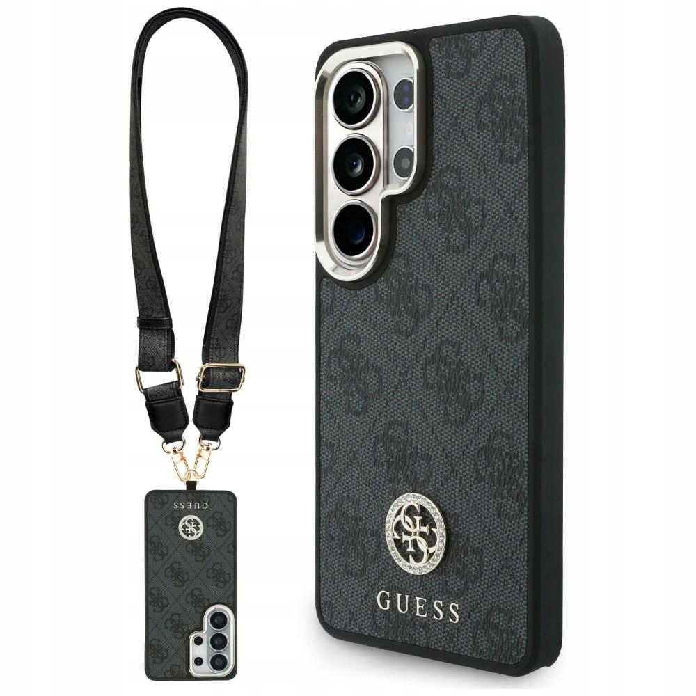 Pouzdro vodítko Guess 4G Rhinestone Triangle MagSafe pro Galaxy S26 Ultra