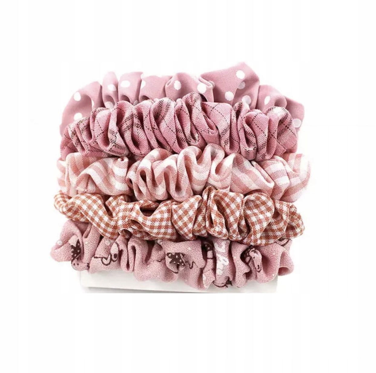 

Zestaw gumka frotka do włosów różowa 5 szt