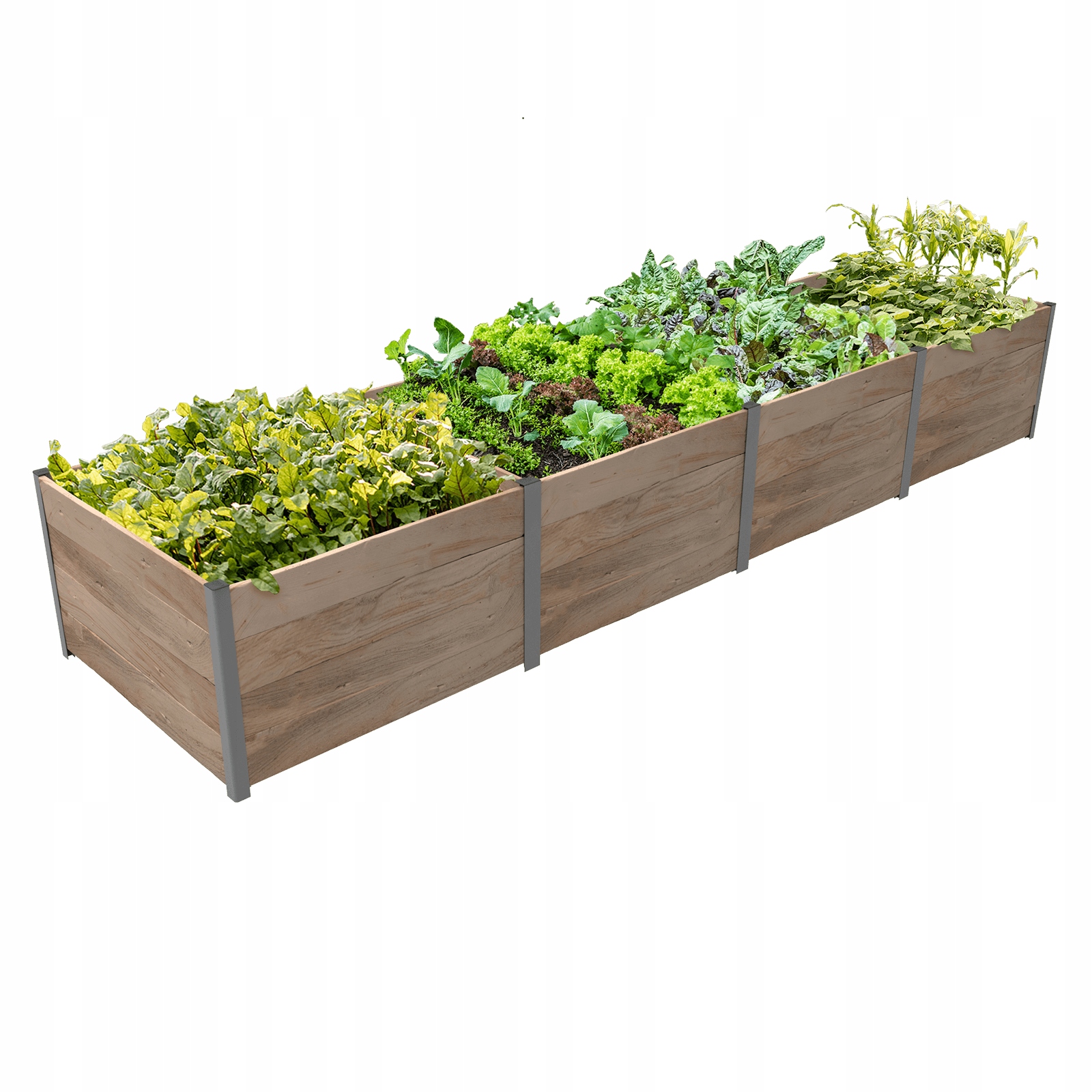 Modulárna vyvýšená vysoká záhonová záhradná skrinka 105x412x60H