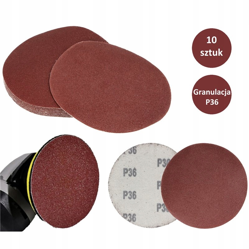 Papier Ścierny na rzep125 do szlifierki Wiertarki P36 10 Sztuk wkrętarki