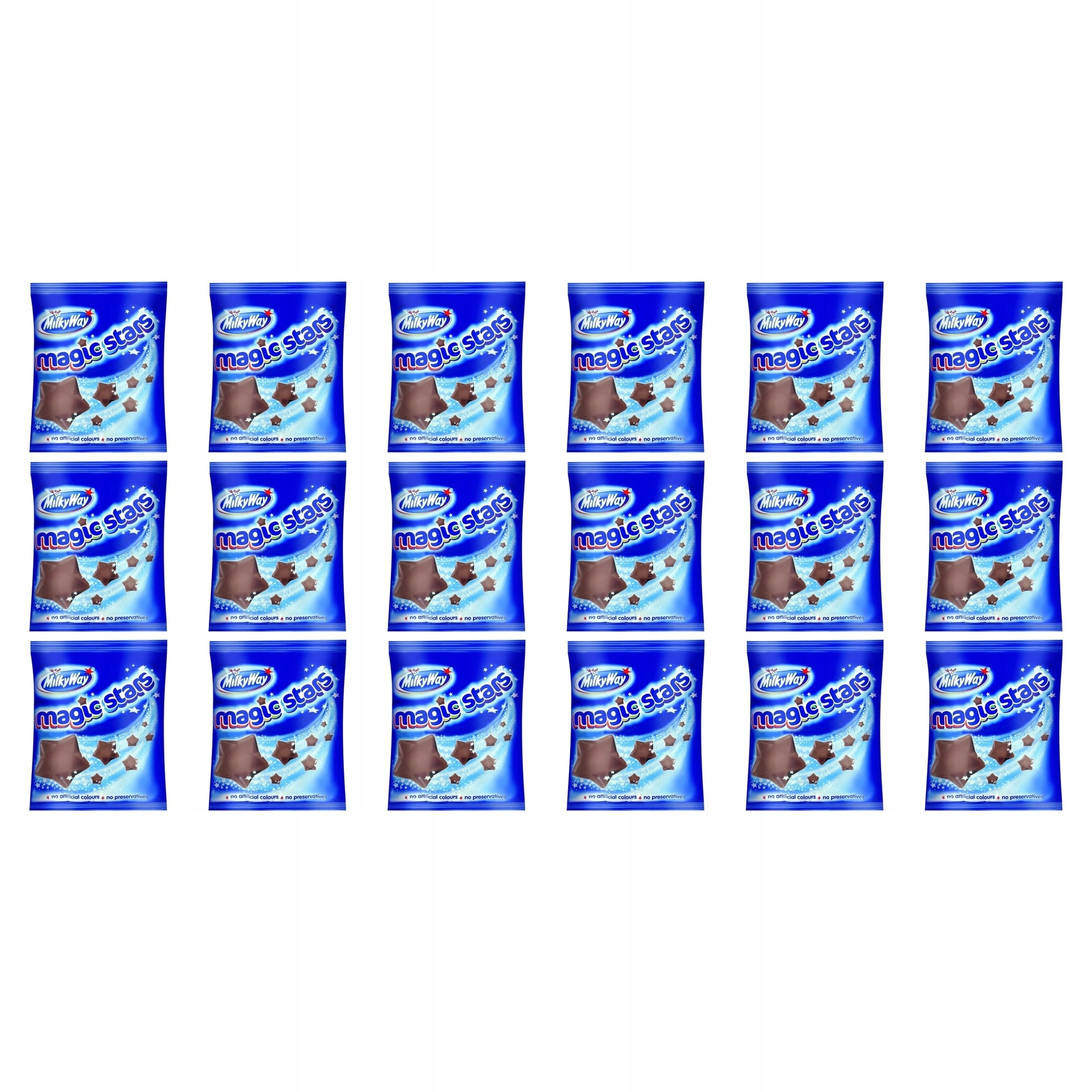 18 x 33 g Milky Way Magic Stars Hvězdičky z nadýchané mléčné čokolády