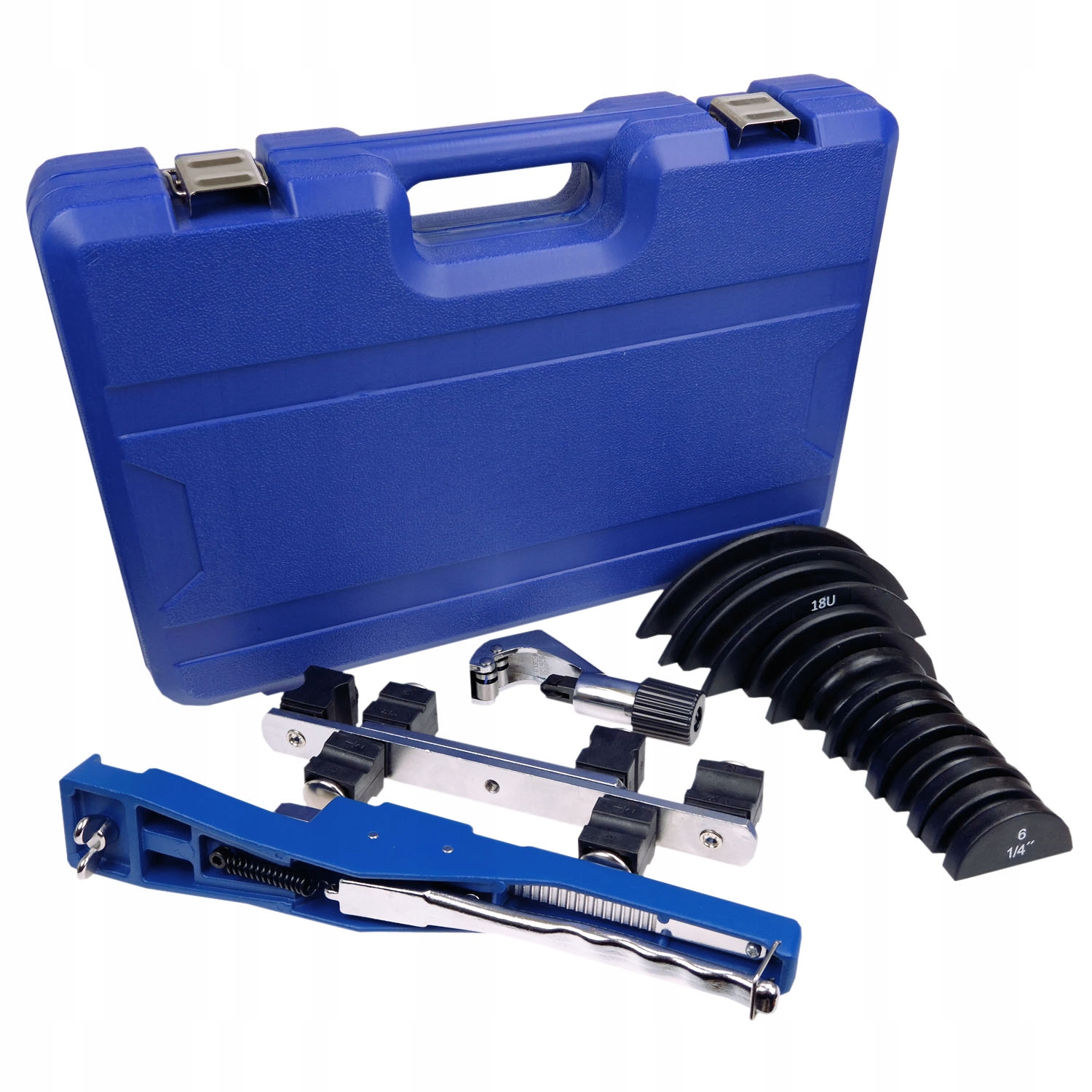 Silná ohýbačka měděných trubek sada 90° 7 matric 6-22 mm 1/4-7/8" alu