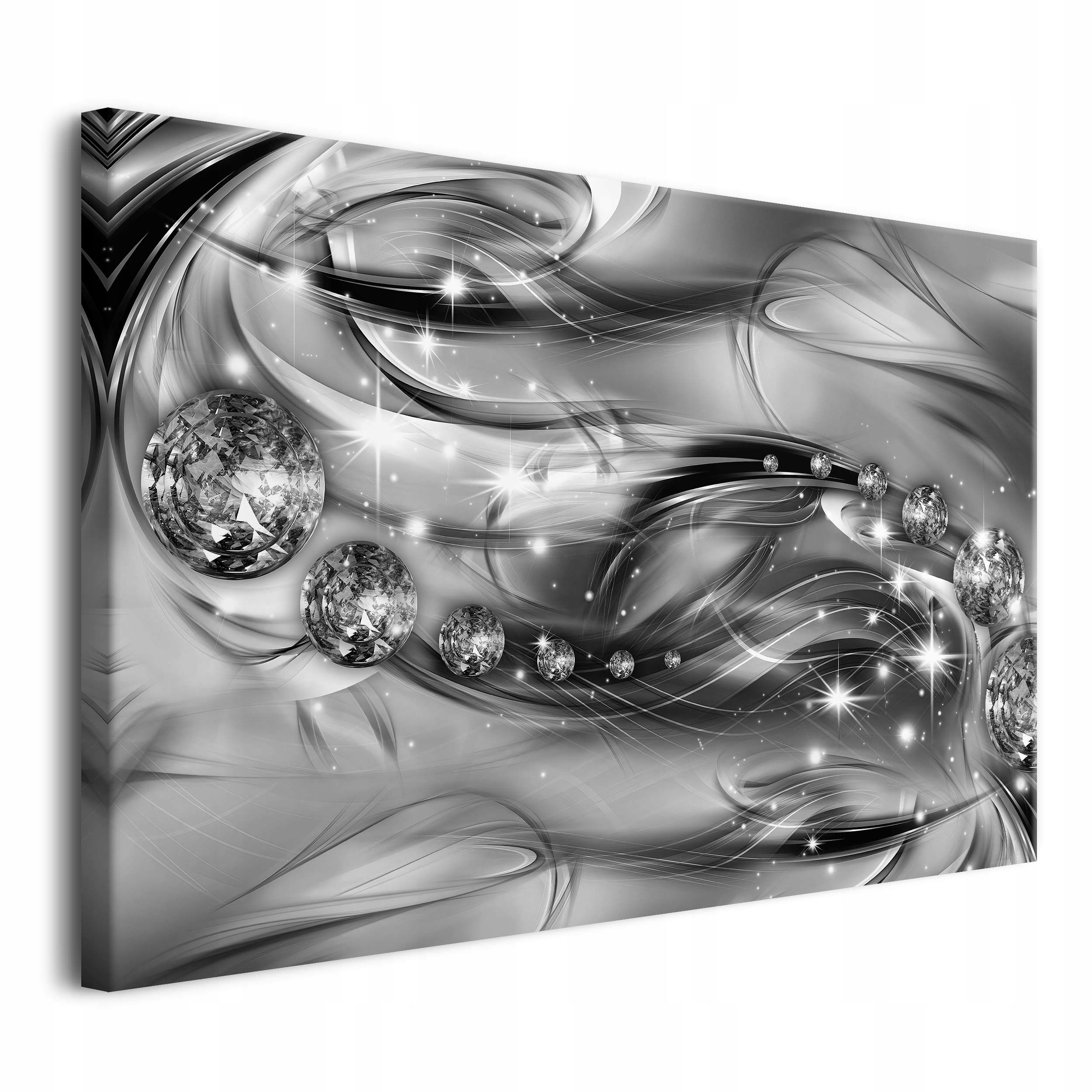 Obraz Abstrakcja Glamour Diamenty Srebro Nowoczesne wnętrze efekt 3D 80x120