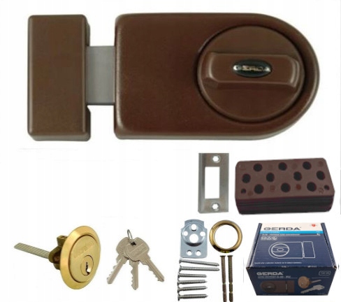 Vrchní Zámek Pro Dveře Brány Gerda Zn 100 T50/60 S Vložkou Hnědý