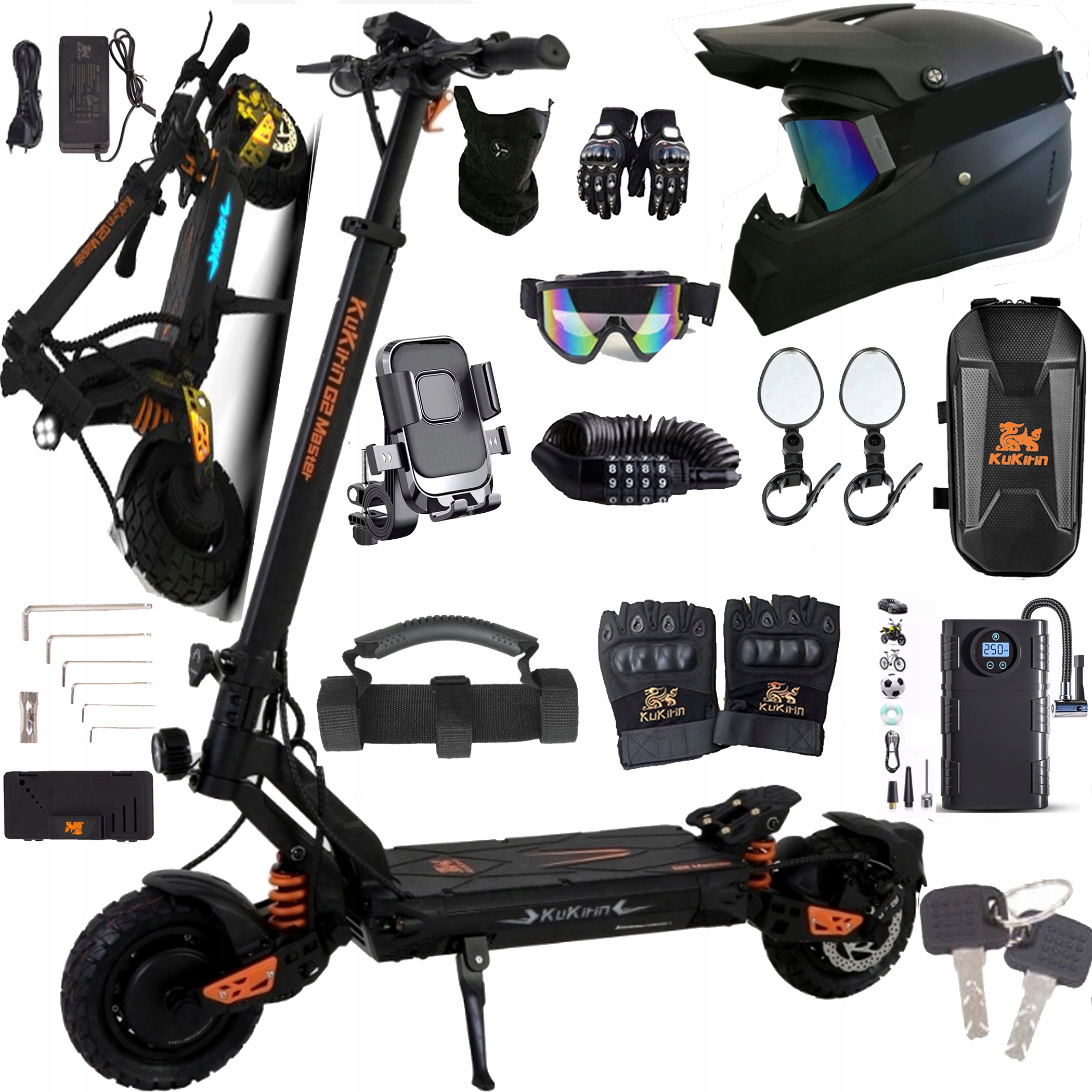 Elektrická koloběžka 2025 Kukirin G2 Master 2000W 52V 20,8Ah 60 km/h Dárky