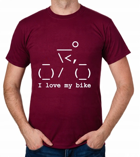 

koszulka I Love My Bike Ascii prezent