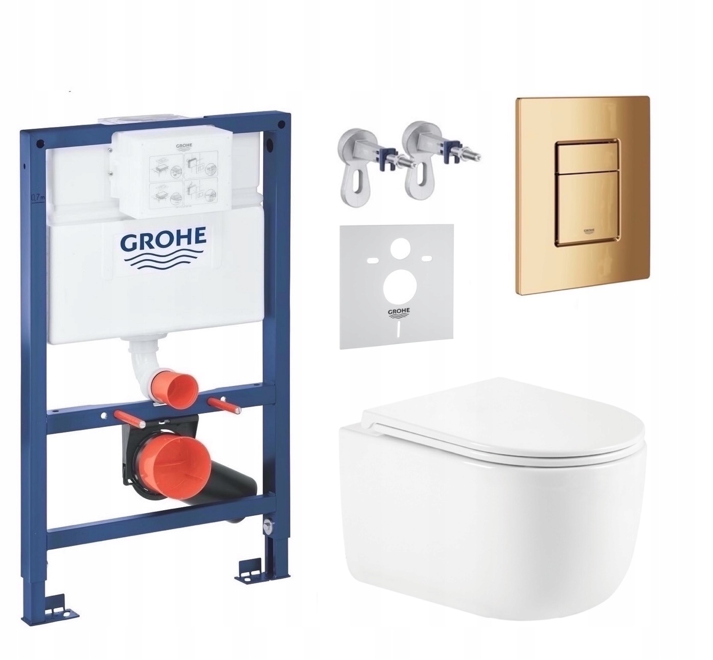 7w1 Zestaw Wc, Stelaz Grohe, Miska Wc Tornado Imprese Przycisk