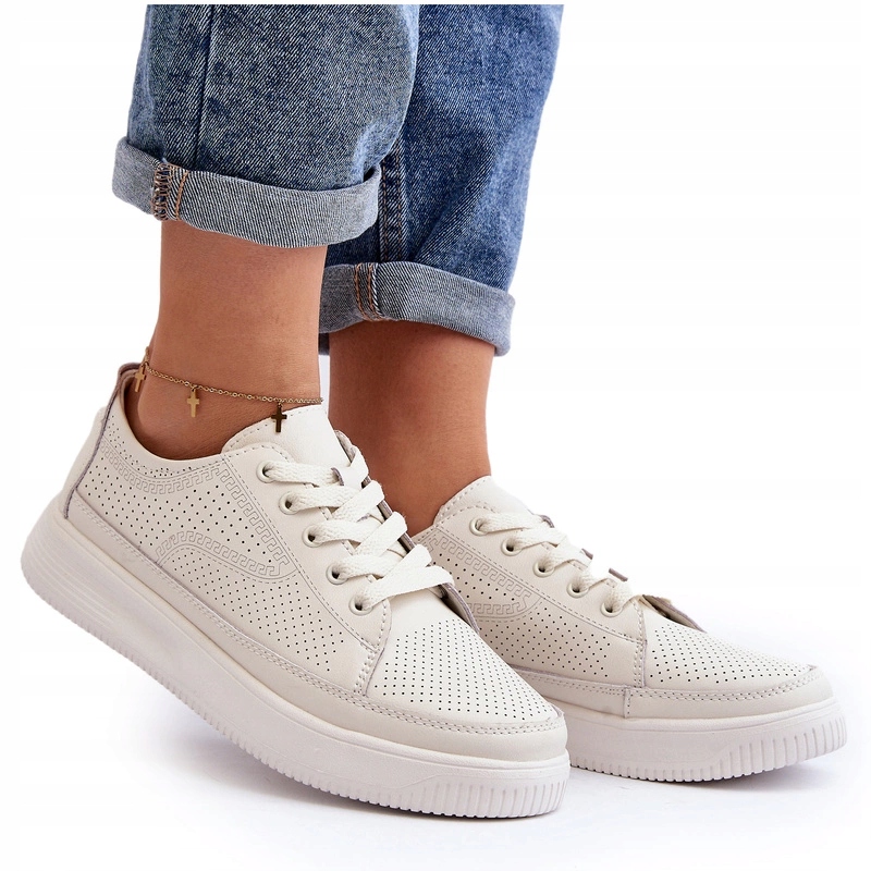 Tenisky Dámské Kožené Sportovní Boty Bílé 36