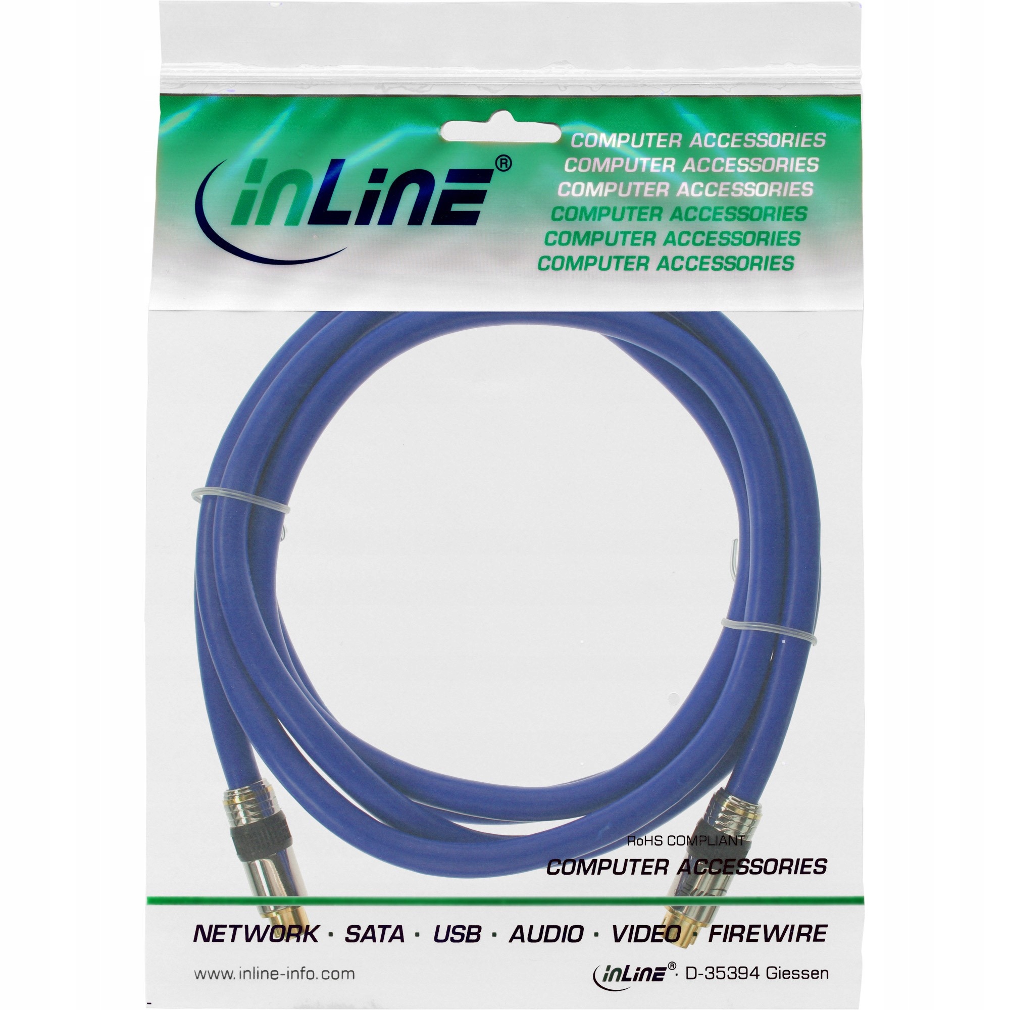 Kabel InLine S-Video 0.5m NETWORK SATA USB AUDIO VIDEO FIREWIRE NIEBIESKI Marka InLine