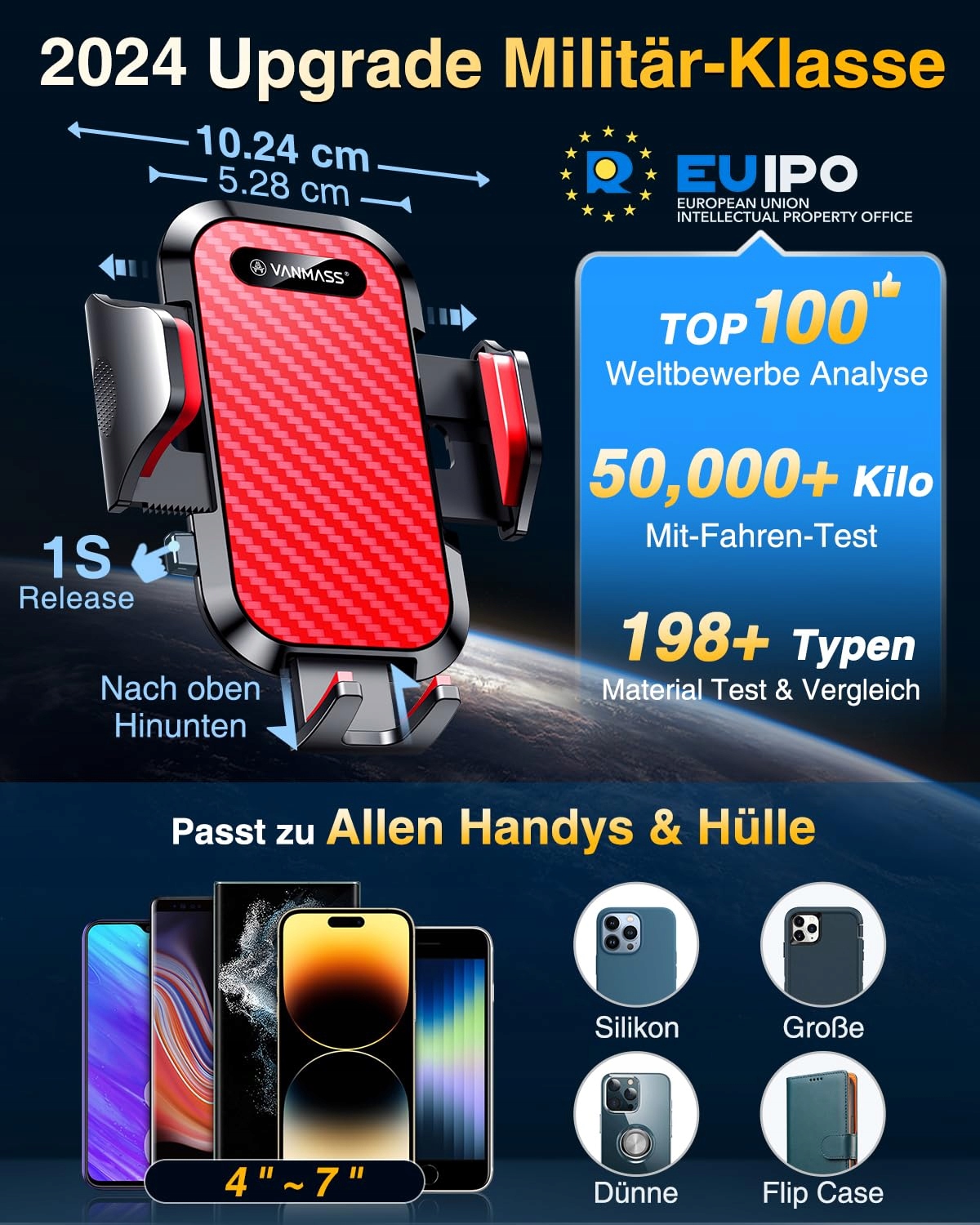 VANMASS Uchwyt Samochodowy Regulowany Do Telefonu iPhone — miniatura 6