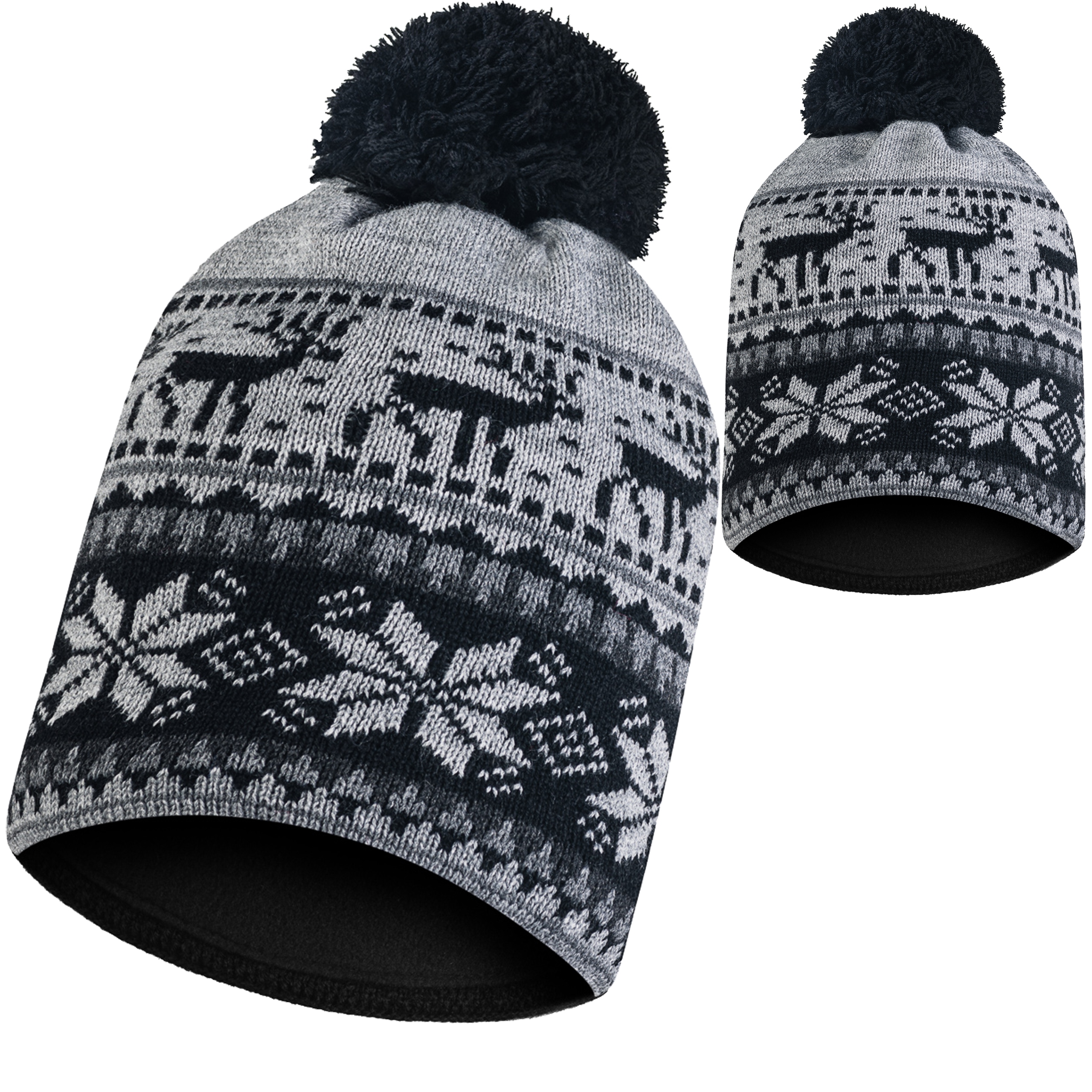 

Czapka zimowa czarna z pomponem polar termoaktywny