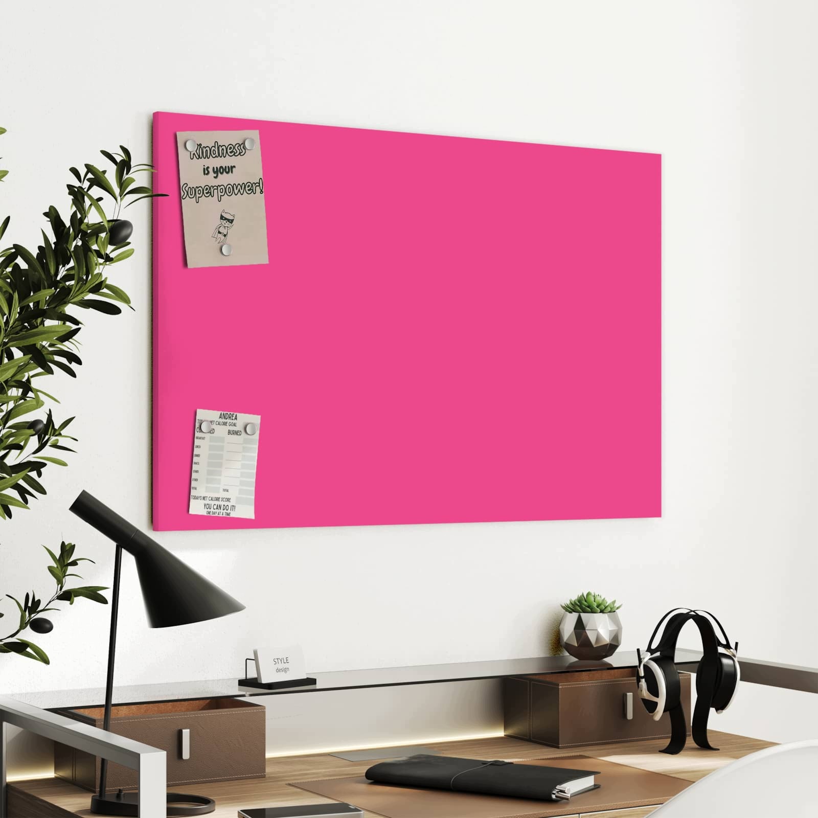 Magnetická tabule Růžové Pozadí 90 × 60 cm