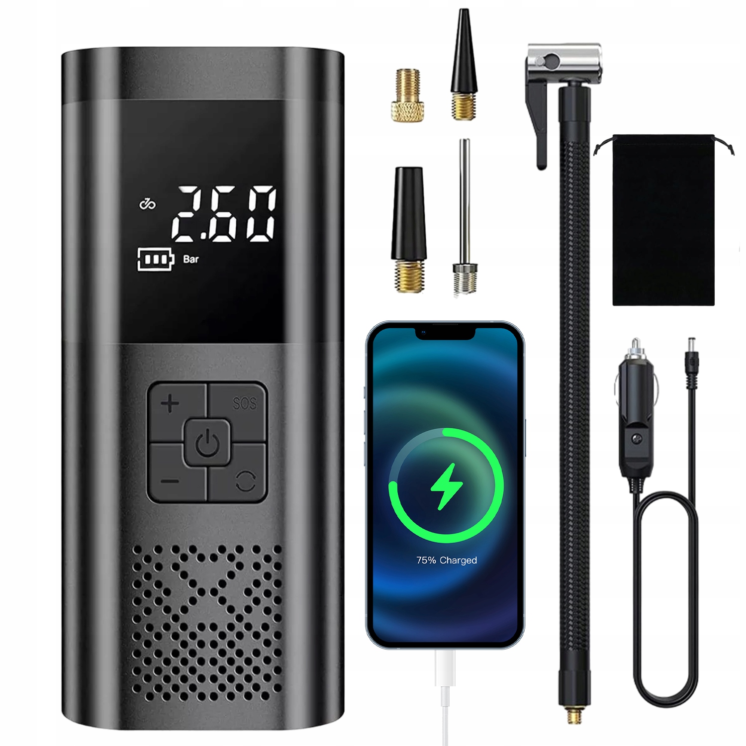 Elektrická Vzduchová Pumpa Mobilní Akumulátorová Pumpa Na Kolo Usb