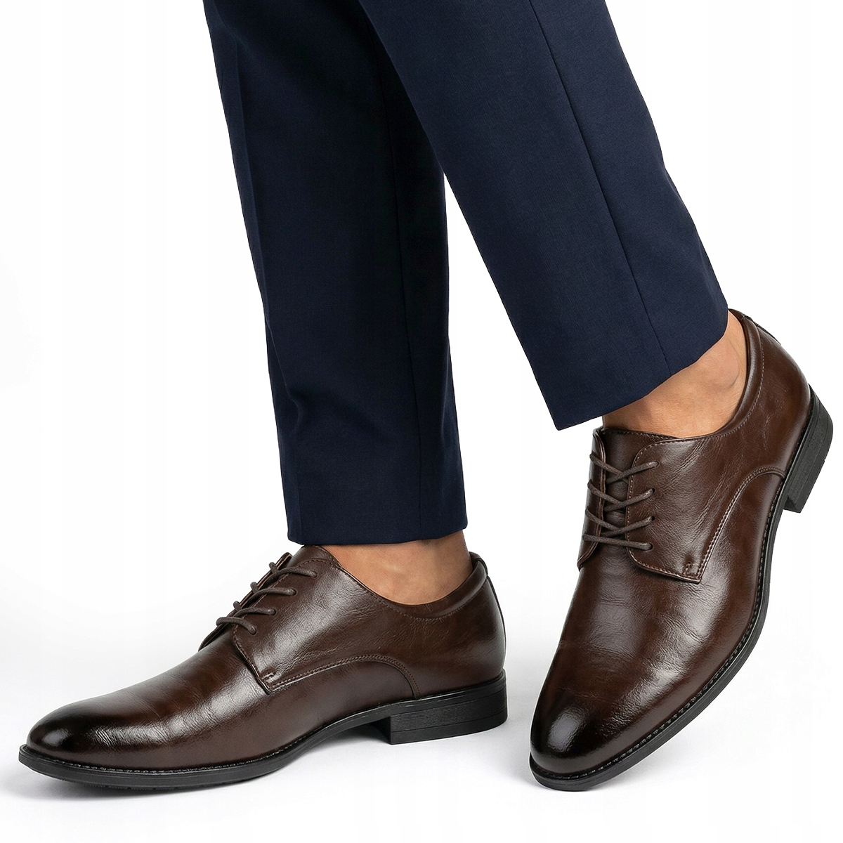 Pánské polobotky oficiální casual hnědé vč. Kůže šněrovací čokoládové 45