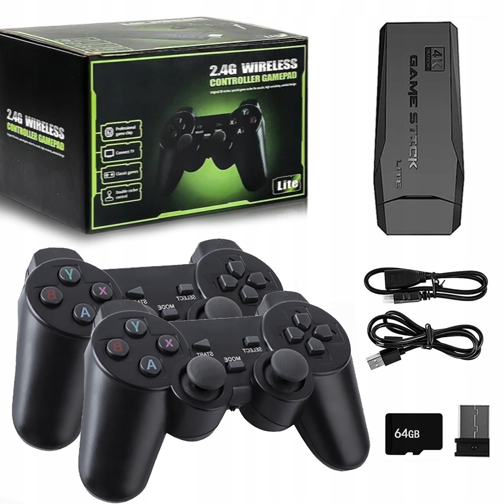 Konsola Retro Tv Do Gier Emulator Hdmi 64G Karta 20000 Gier 2 Kontrolery