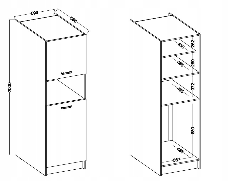 Zestaw kuchenny Prag , biały/ dąb lancelot , 270 cm Marka Stolarz Lempert