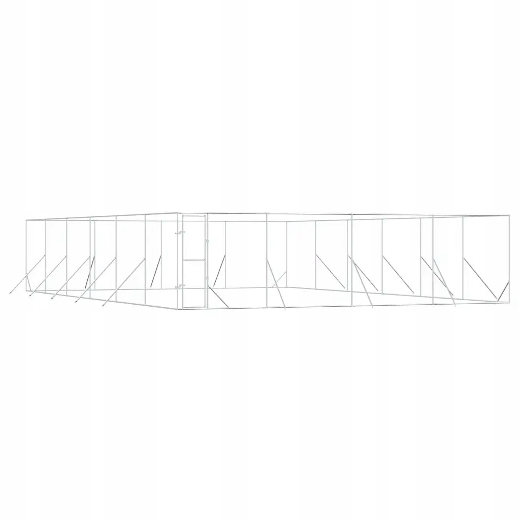 Levně Klec pro psa 8x12x2 m, ocel, stříbrná