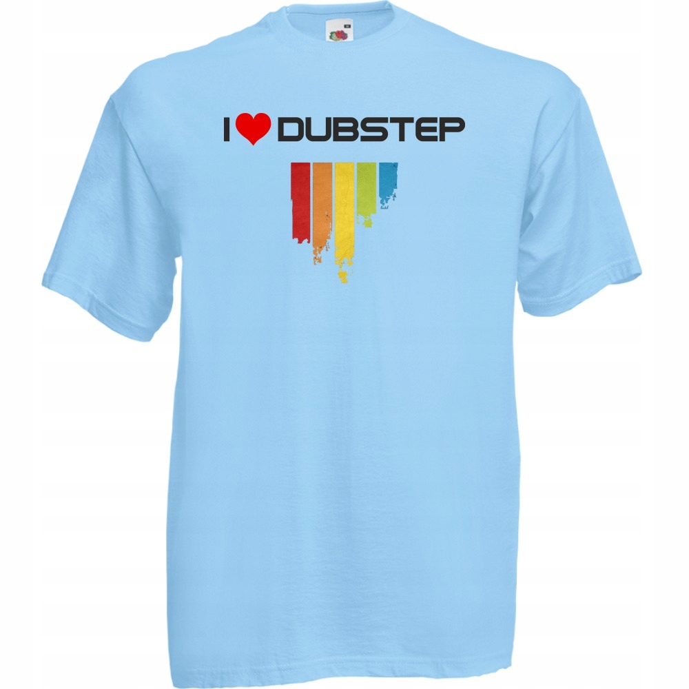 

Koszulka z nadrukiem dubstep dub L błękitna