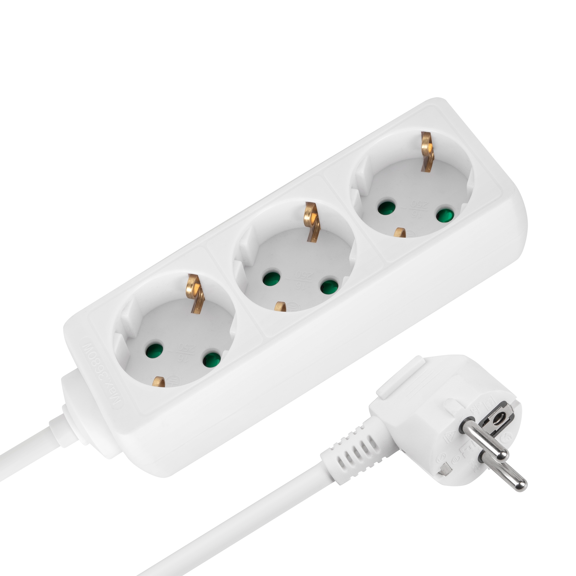 Przedłużacz 3 gniazda 5m typu niemieckiego bez przełącznika (3x1,5mm)