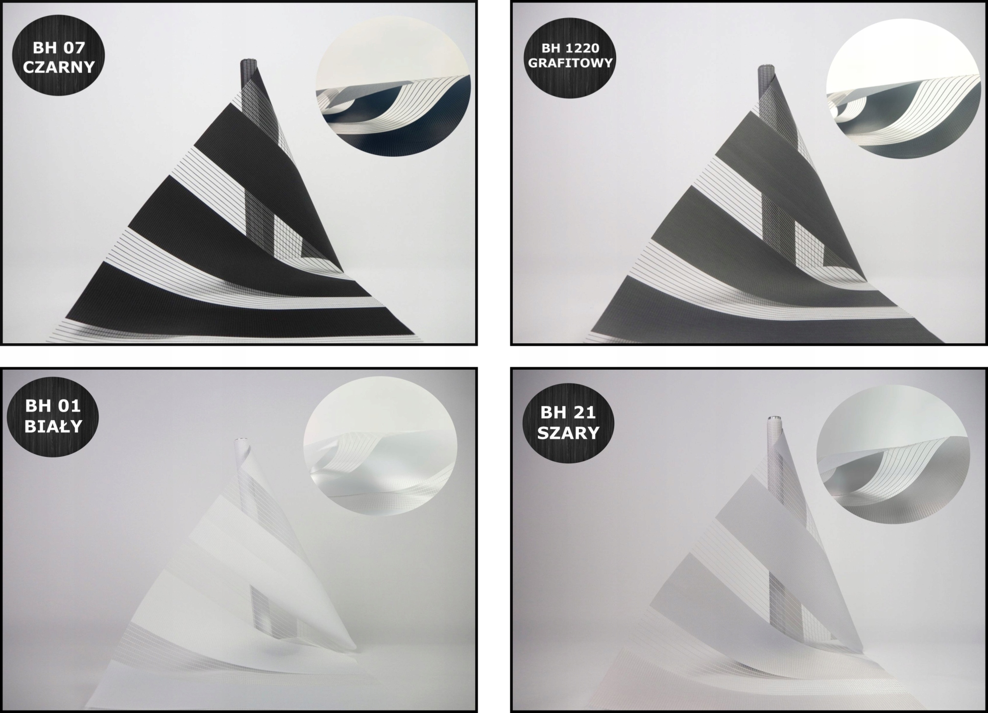 ROLETA DZIEŃ NOC W KASECIE Z PROWADNICAMI 71x130 Typ montażu bezinwazyjny