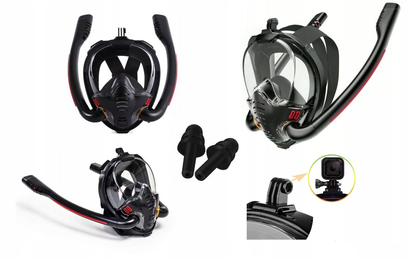 Potápěčské Brýle s celoobličejovou trubicí pro šnorchlování GoPro Insta360