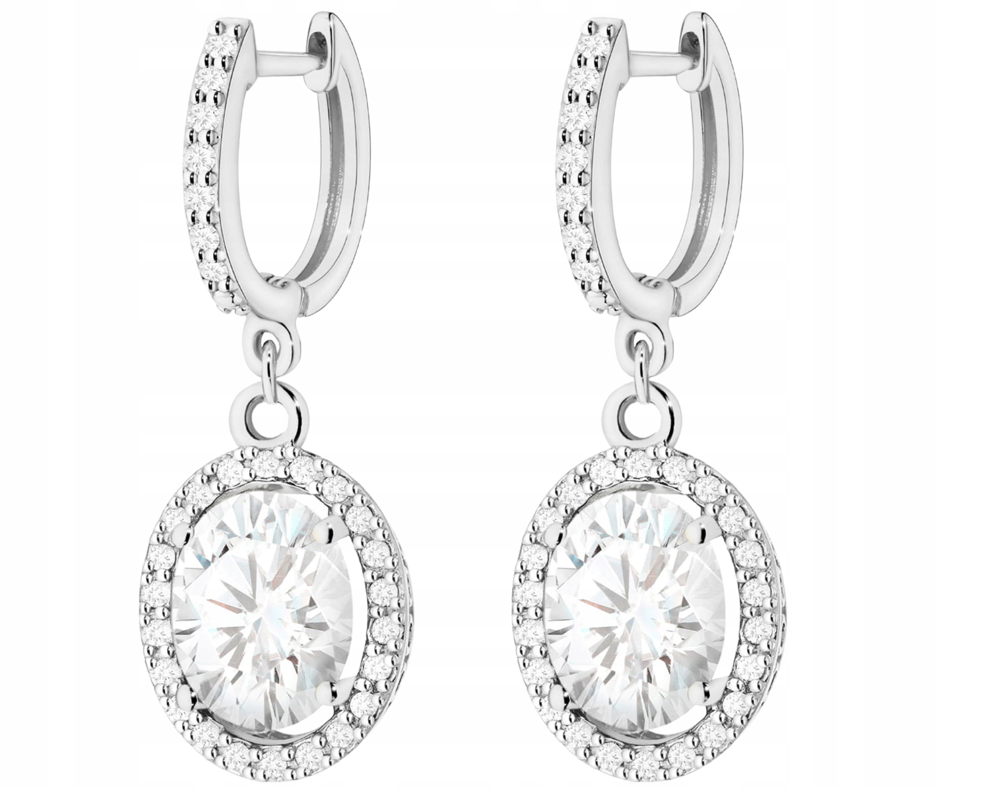 Bílé Zlato Náušnice Laboratorní Diamanty Závěsné Anglické Zapínání
