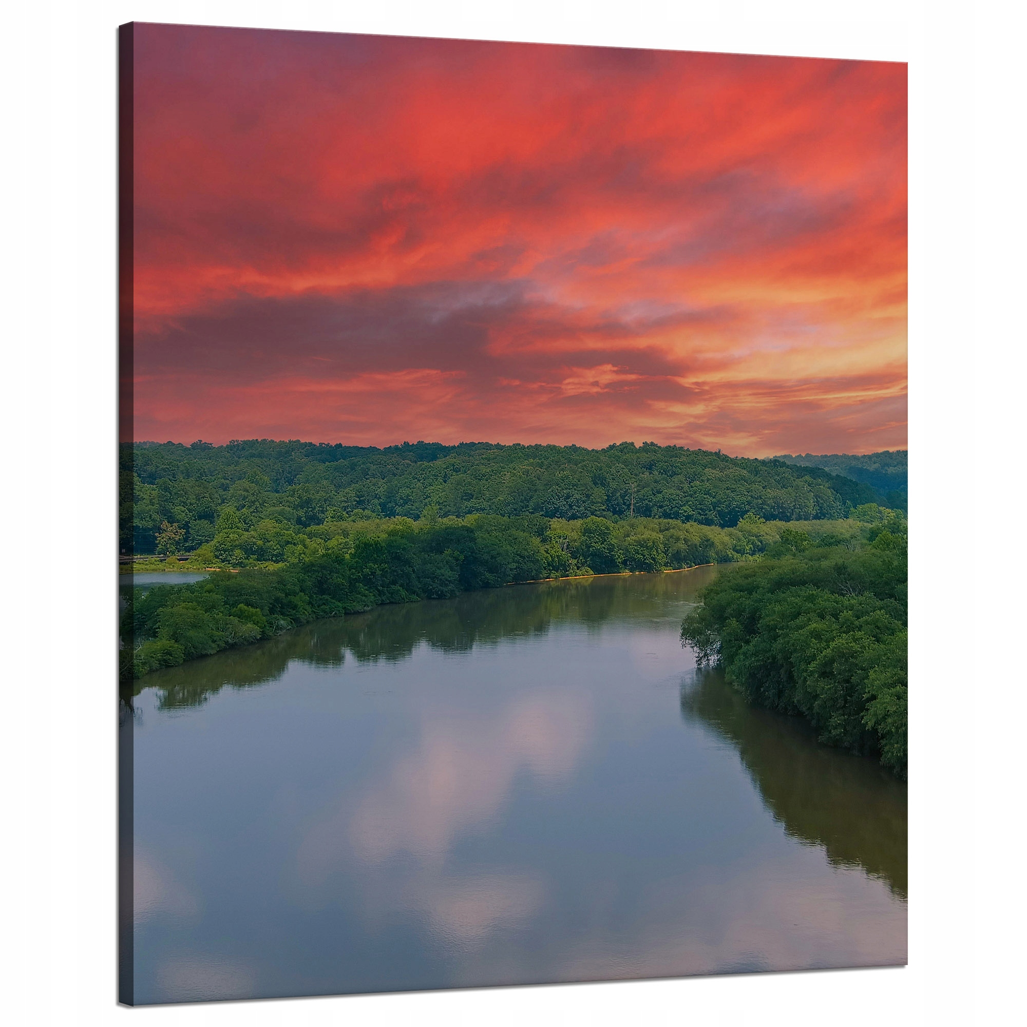 Obraz na plátně Růžové nebe Slunce Řeka Příroda 80x100 cm