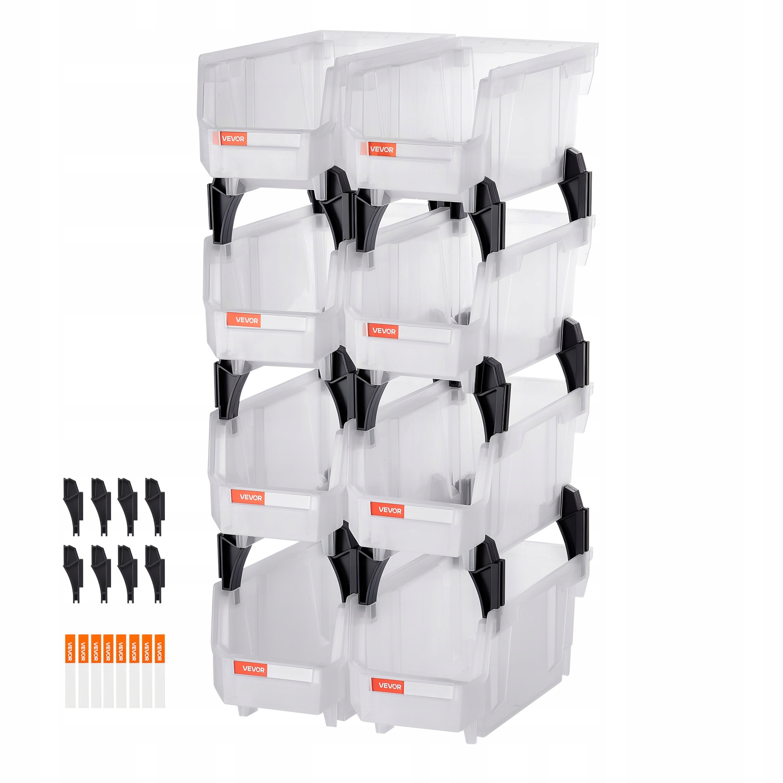 Profesionálne Stohovateľné Krabice Vevor 8 Ks 276X140X130 MM Pp