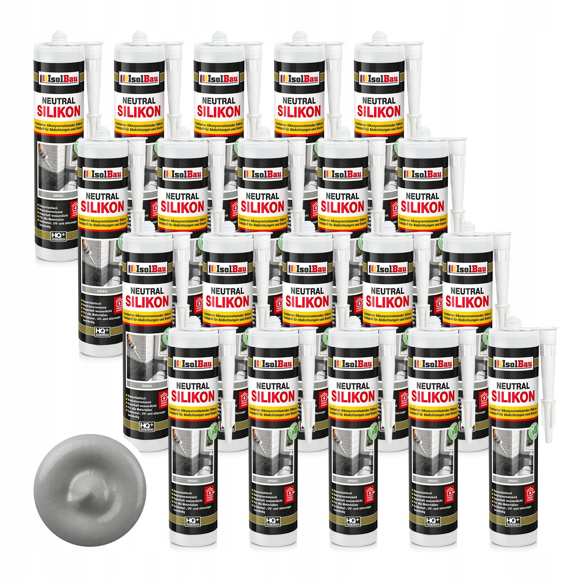 Silikon Neutrální šedý 20 x 300 ml do koupelen Kuchyně s kameny mramoru
