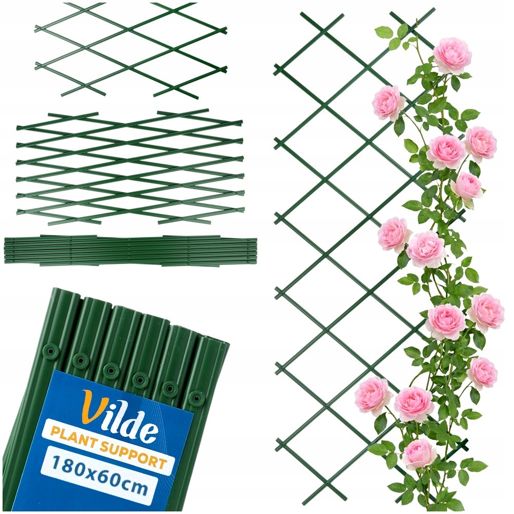 Podpora DO ROŚLIN PNĄCYCH zielona podpórka kratka rozkładana płotek 180x60