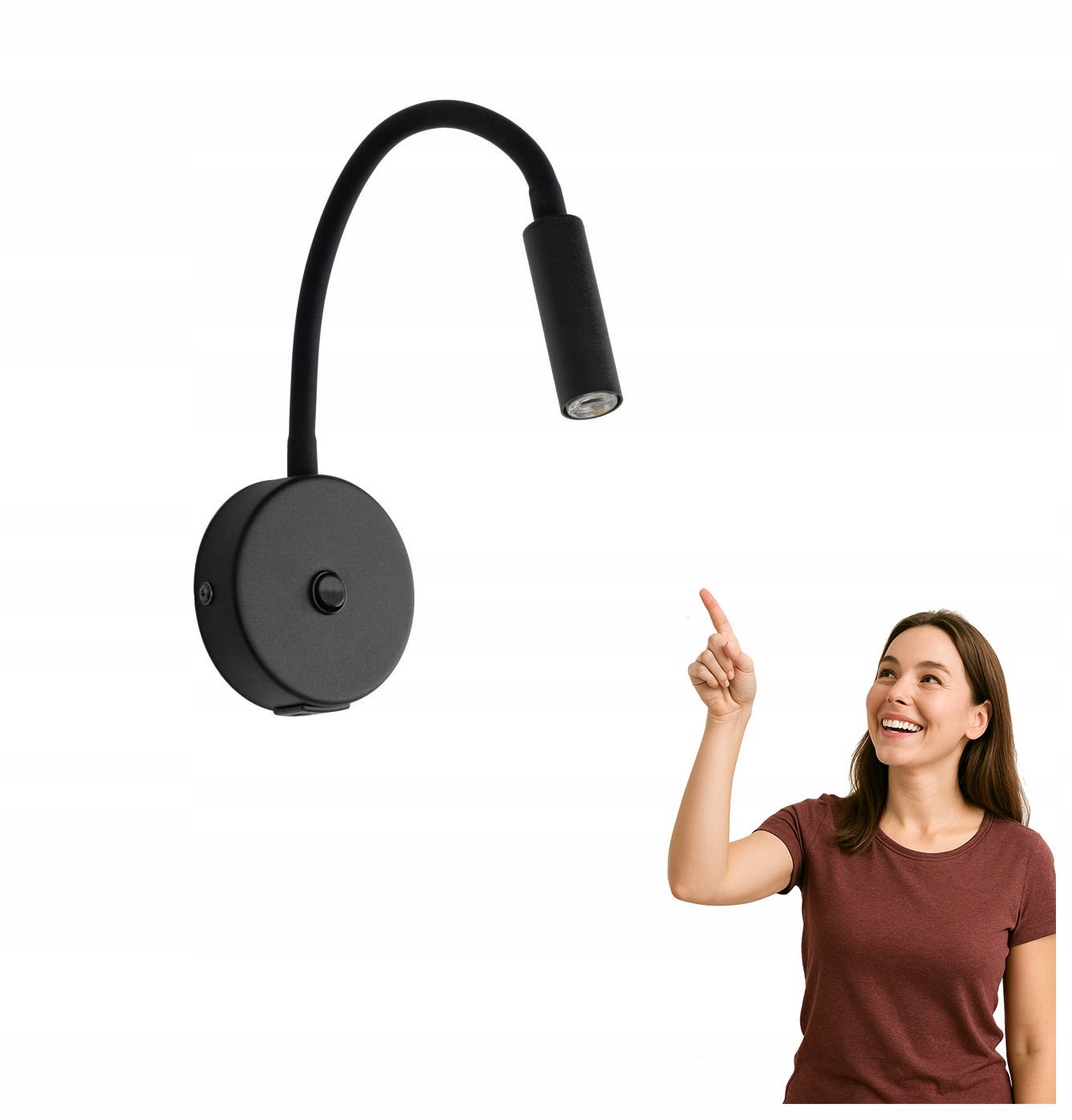 Nástěnné svítidlo na výložníku s Usb a vypínačem Lagos Black Tk Lighting