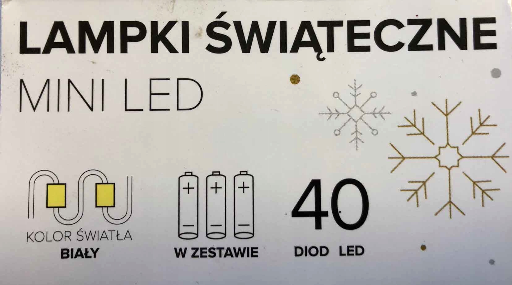 

Lampki Świąteczne Mini Led 40szt 4,25m Biały