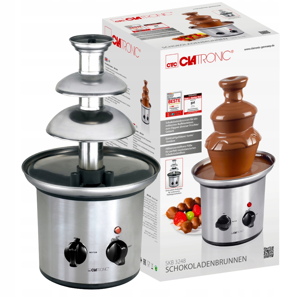 Clatronic Skb 3248 čokoládová Fontána 170 W nerezová ocel domácí fondue