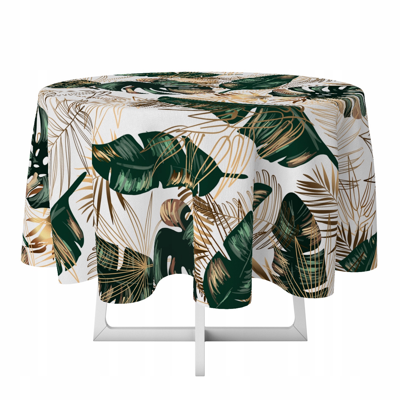 

Obrus Dekoracyjny Koło 140 Wzór Białe Liście