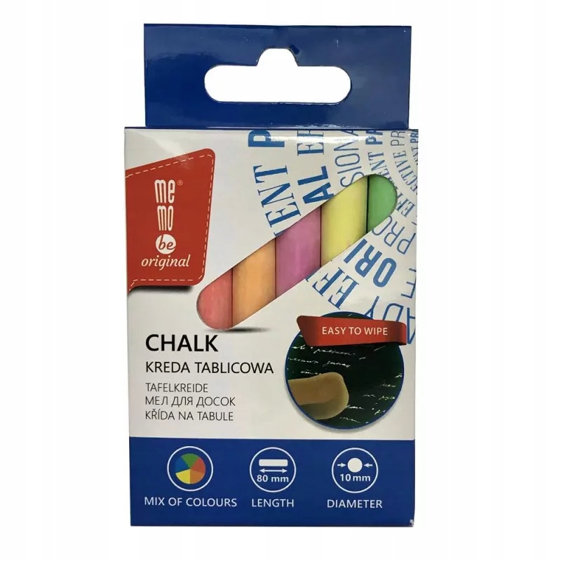 

Kreda tablicowa Memobe kolorowa 12 szt. okrągła